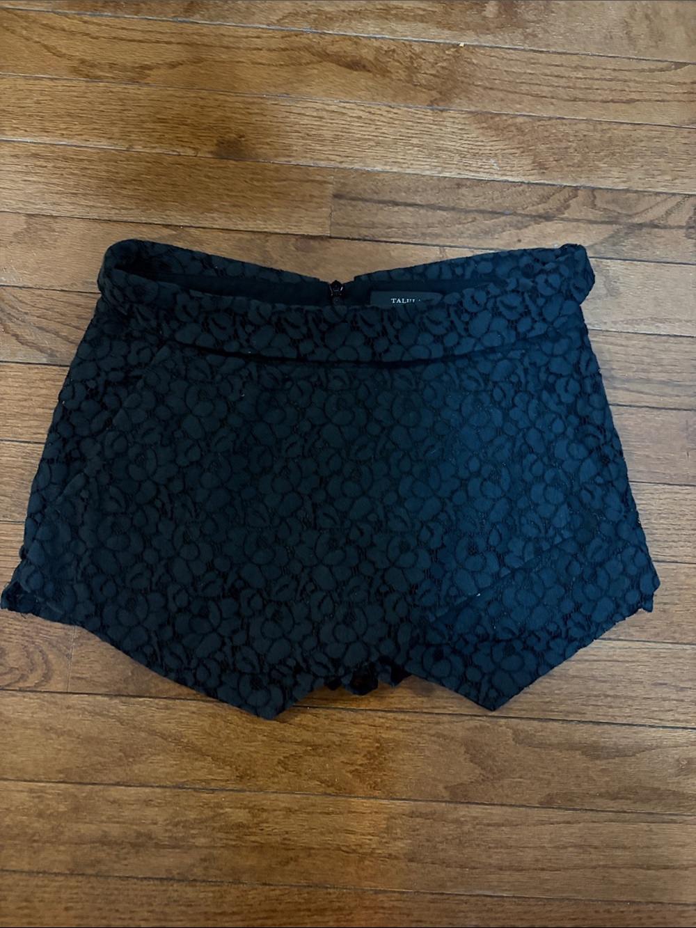 Talula Black Lace-Trim Waistband Shorts